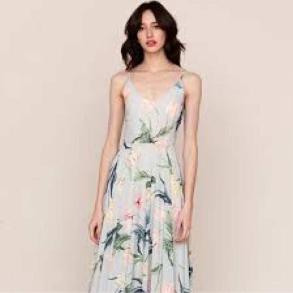 Anthropologie: Yumi Kim Floral Maxi Dress - Blue and Pink